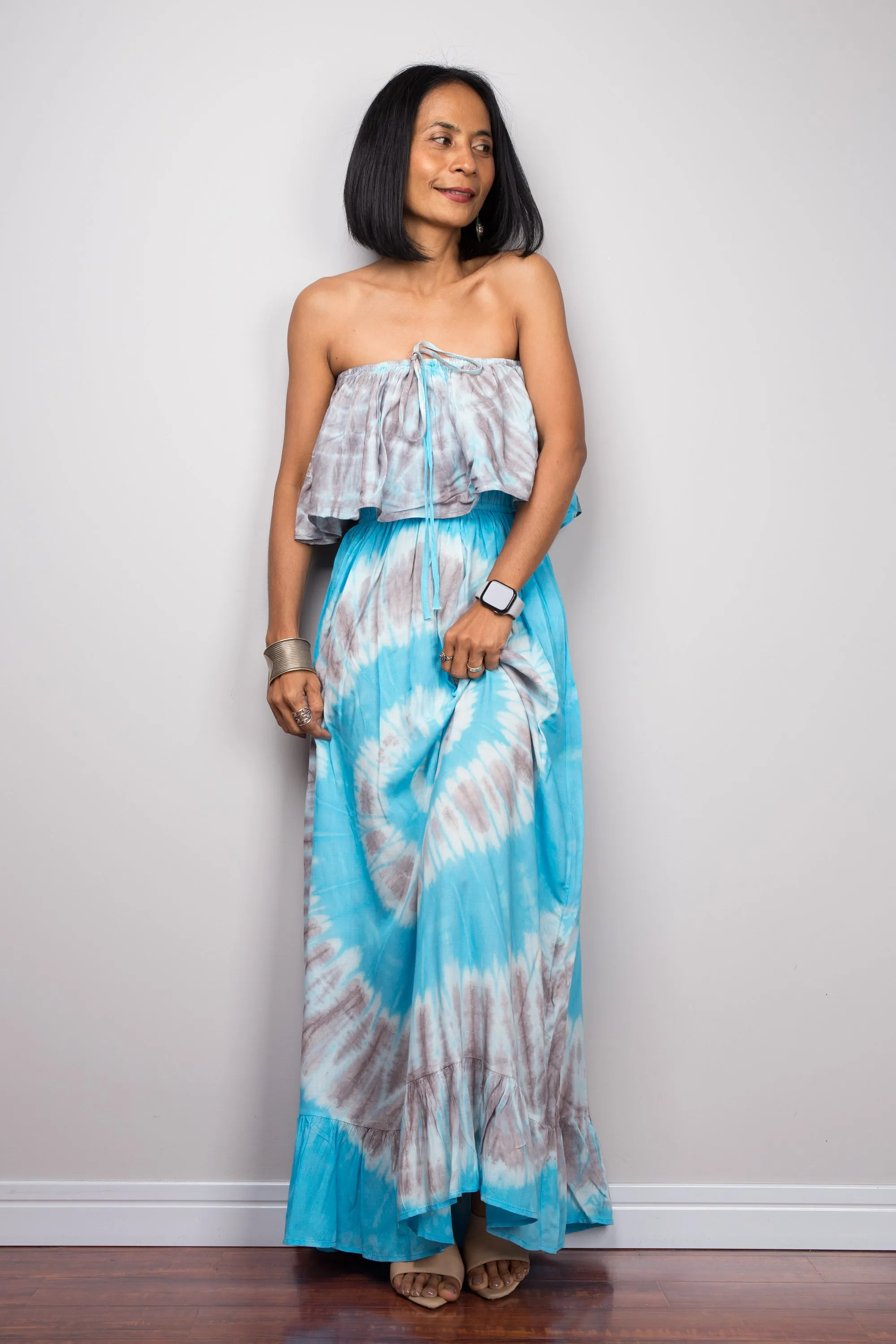 Blue Tie Dye Beach Dress