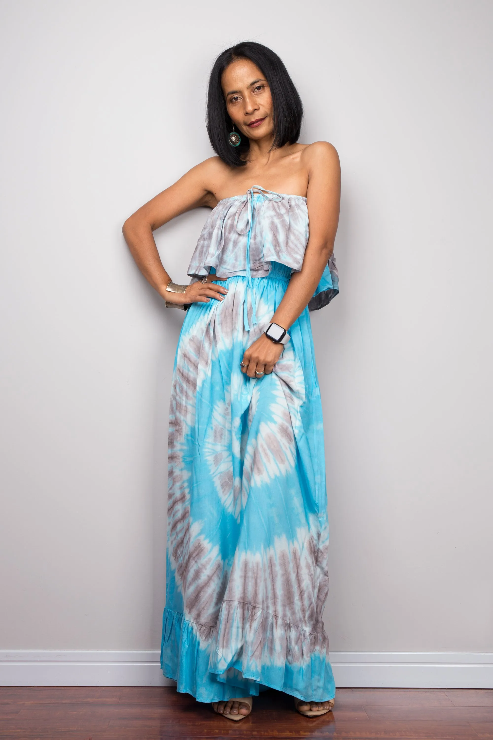 Blue Tie Dye Beach Dress