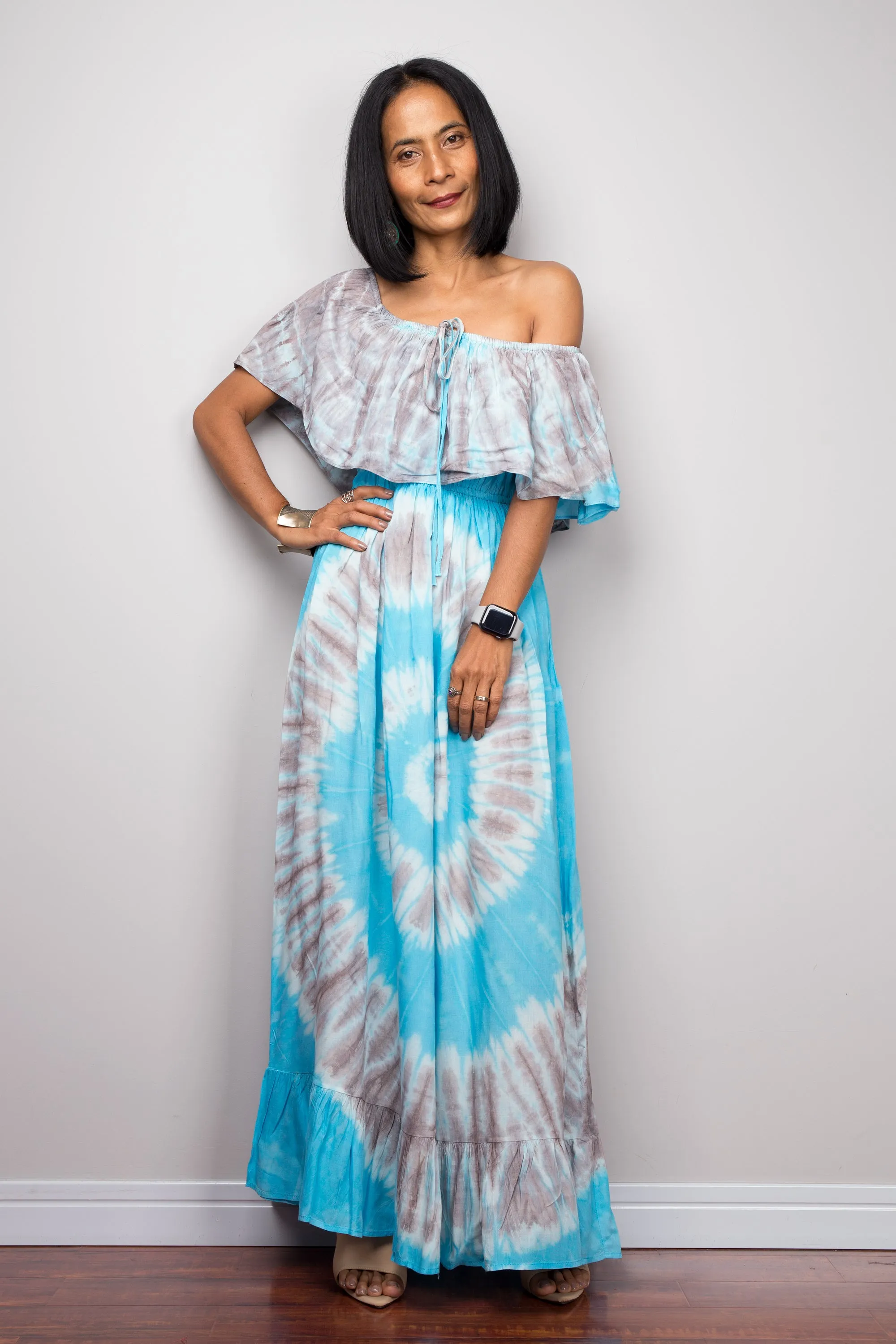 Blue Tie Dye Beach Dress