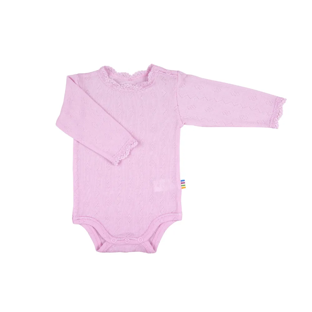 Body - Long Sleeve - Wool & Silk - Pointelle - Soft Rose