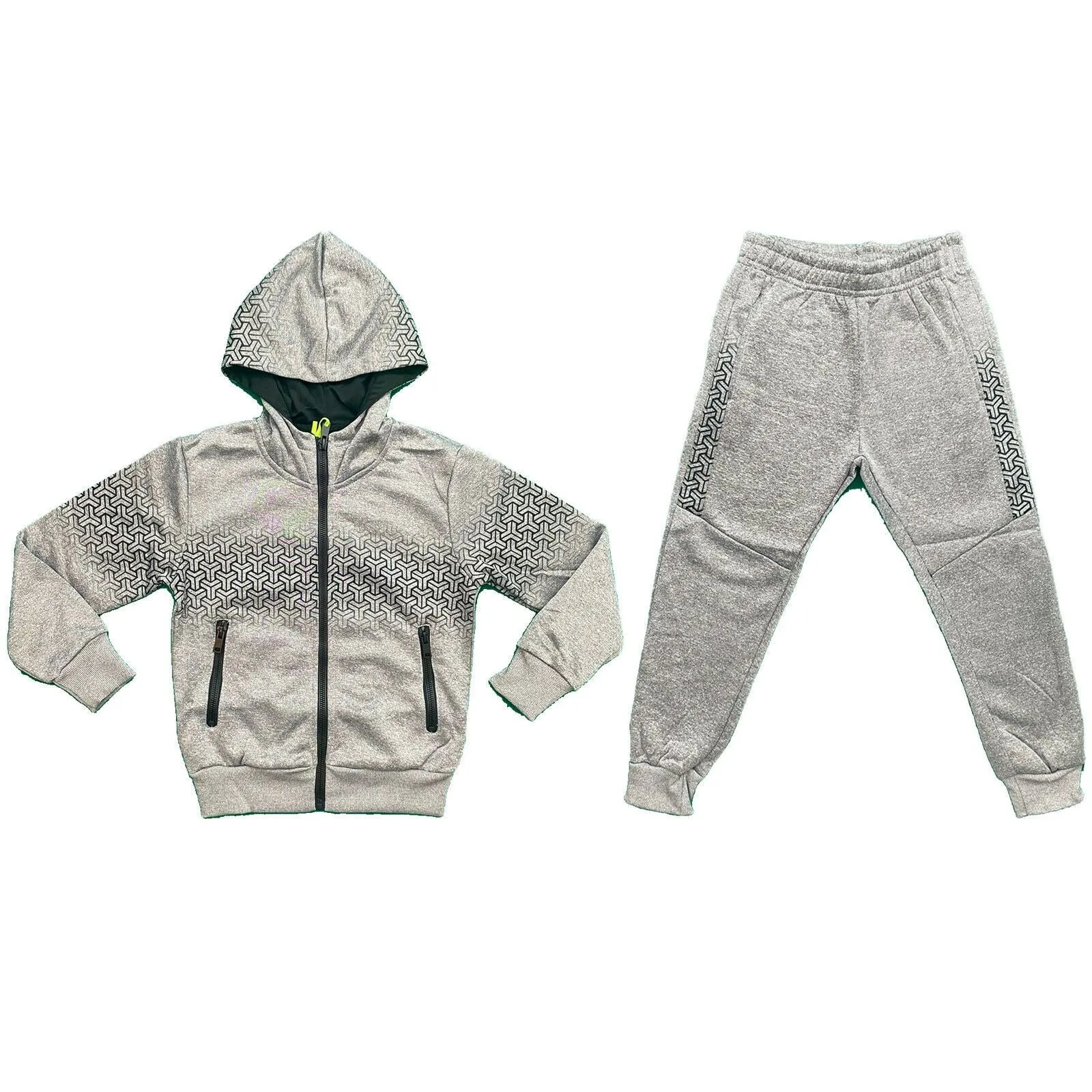 Boys Kids Tracksuit Jacket Joggers Jogging Bottoms Printed Set Winter Fleece