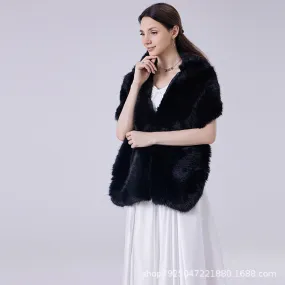 Bridal Wedding Faux-fur Dress Long Winter Scarf