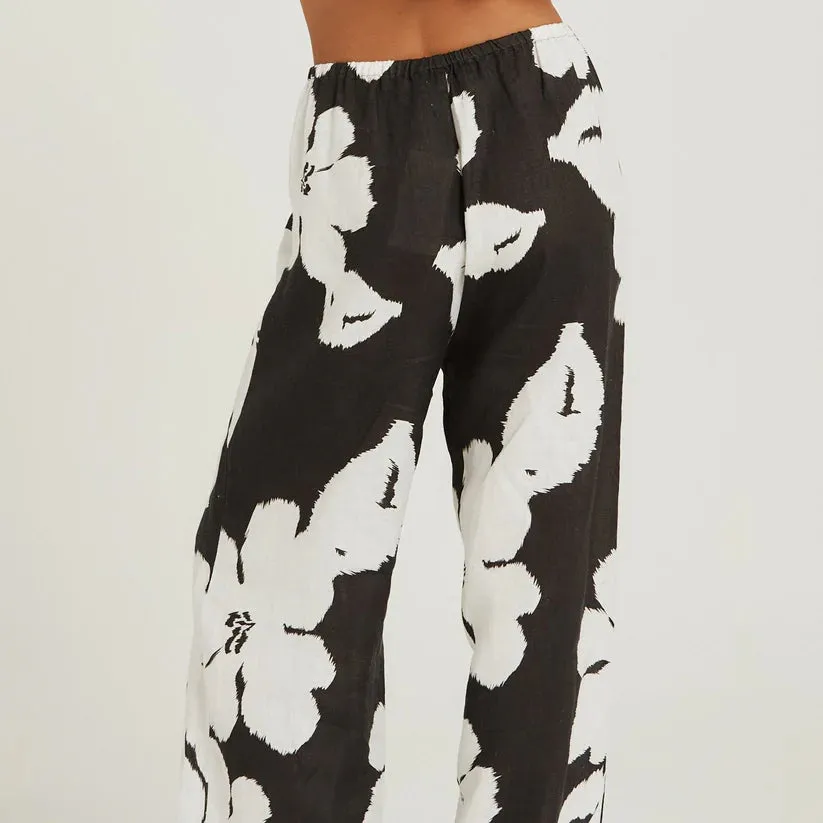 CATALINA PANT | Charcoal Bloom