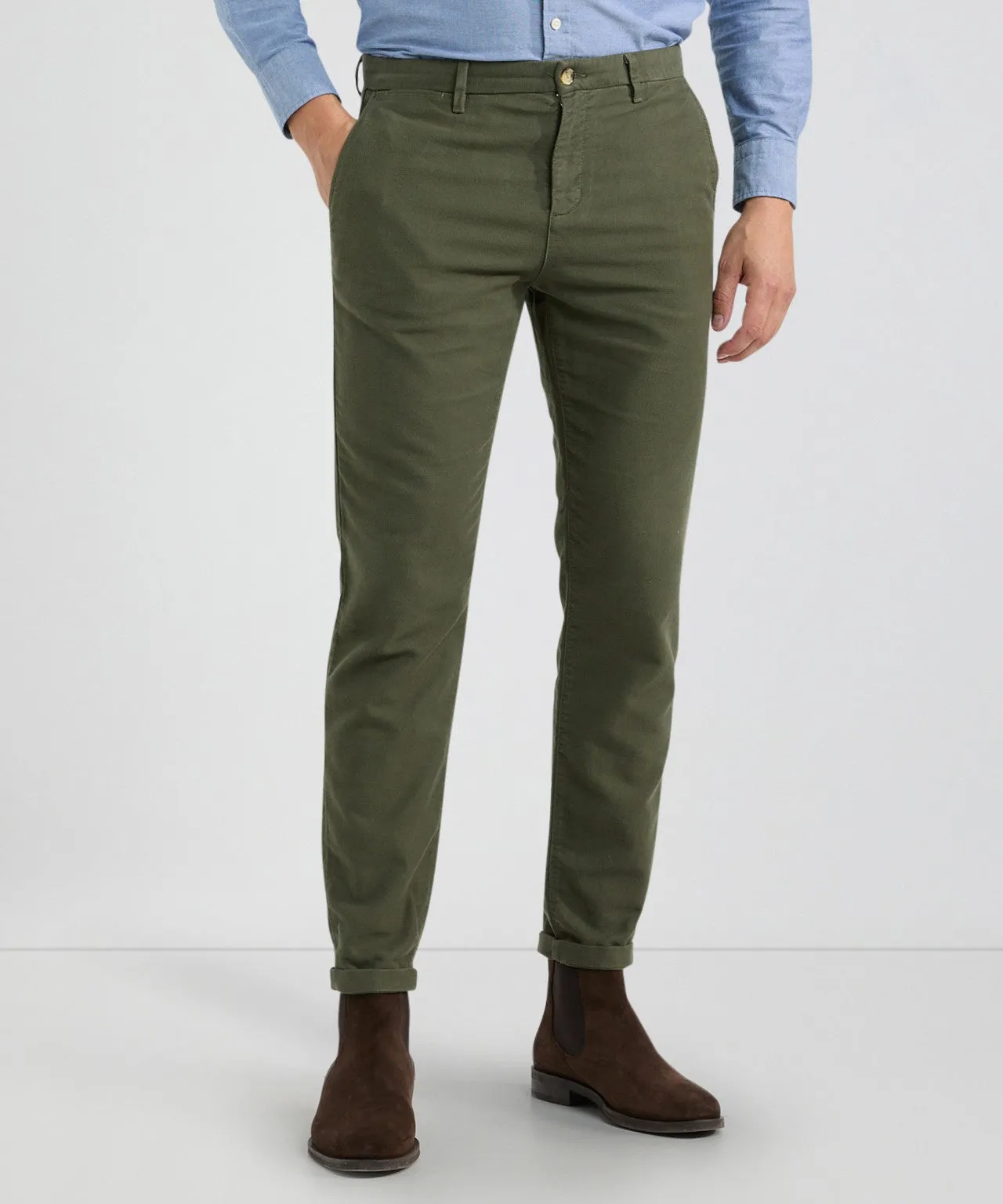 Chino Moleskin Slim Fit | Pine Green