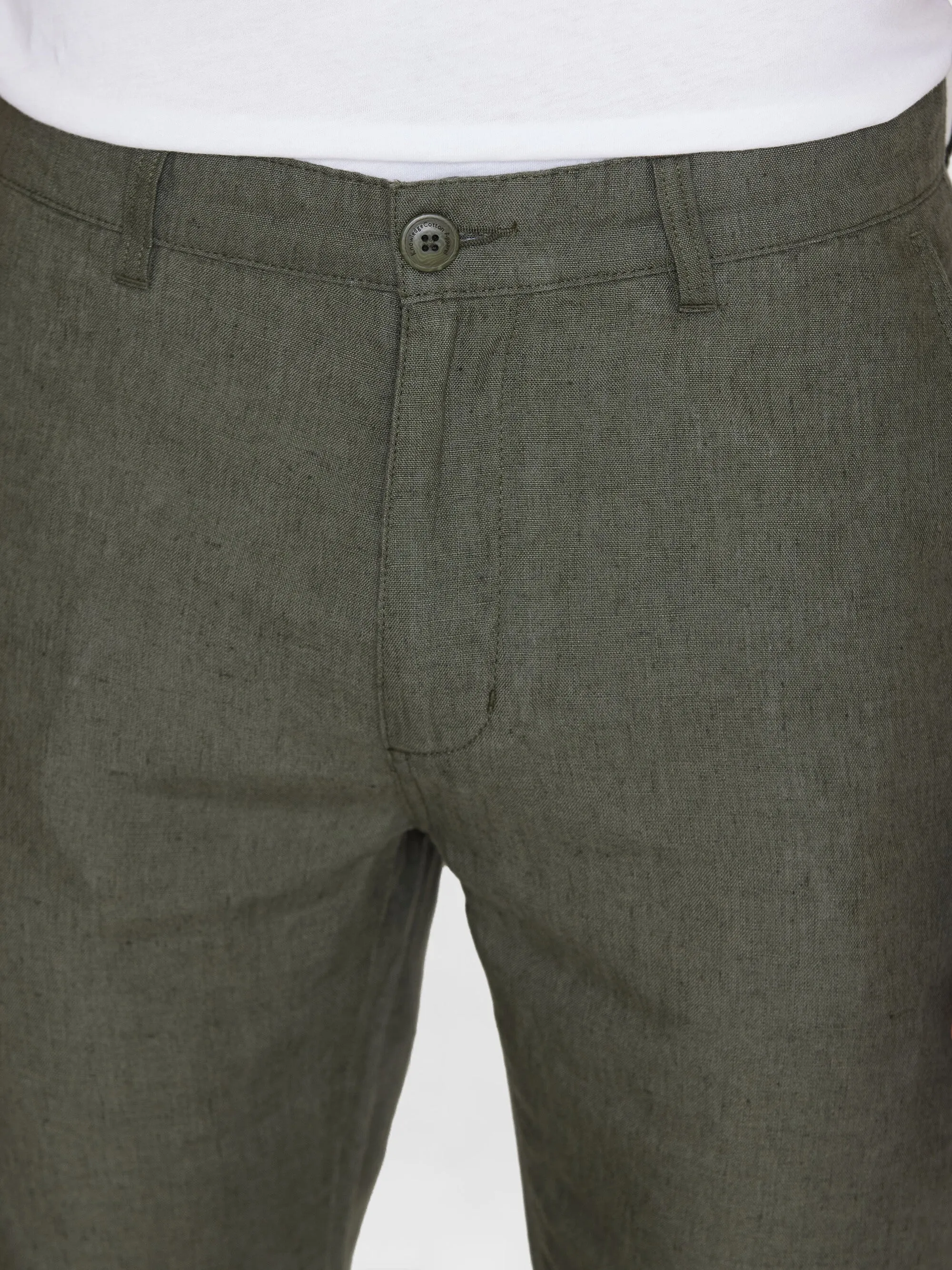 CHUCK regular linen pants - GOTS/Vegan - Burned Olive