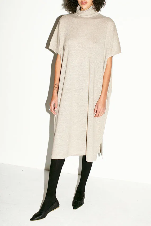 Clay Flax Turtleneck Caftan Dress