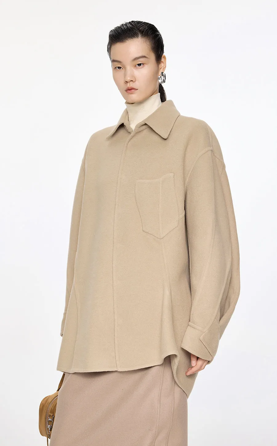 Coat / JNBY Irregular Oversize Wool-Blend Coat