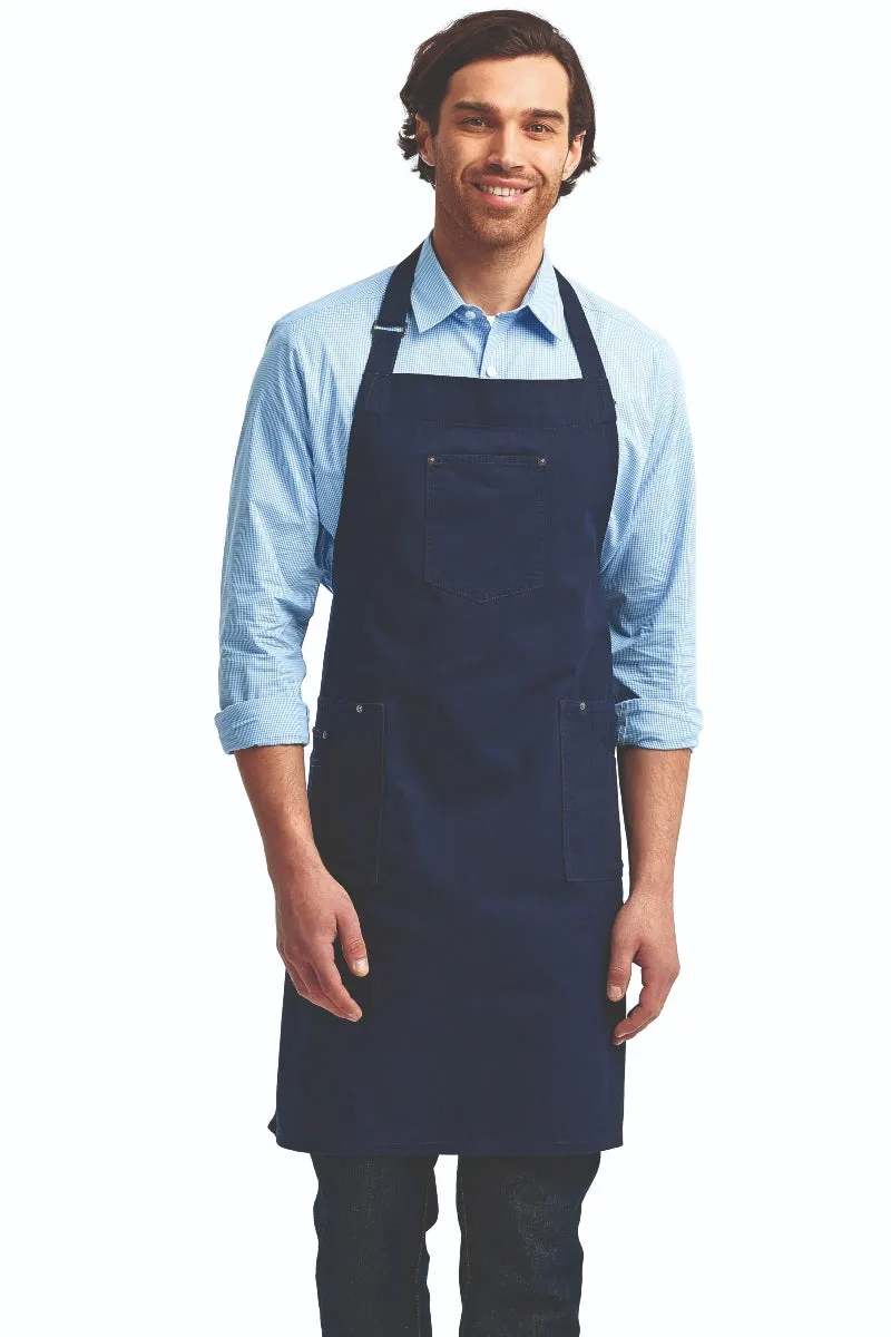 Cotton Chino Adjustable Bib Apron (3 Pocket)