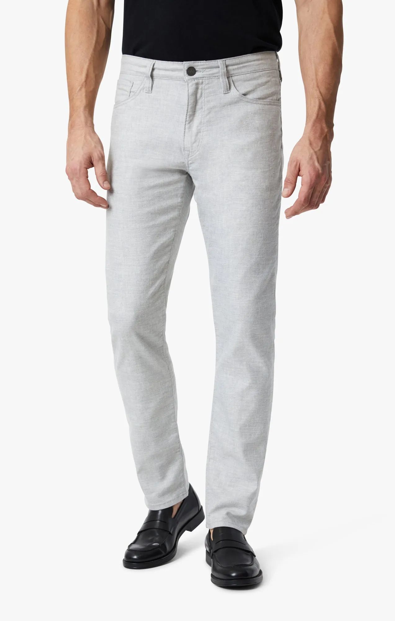 Courage Straight Leg Pants In Light Grey Hemp