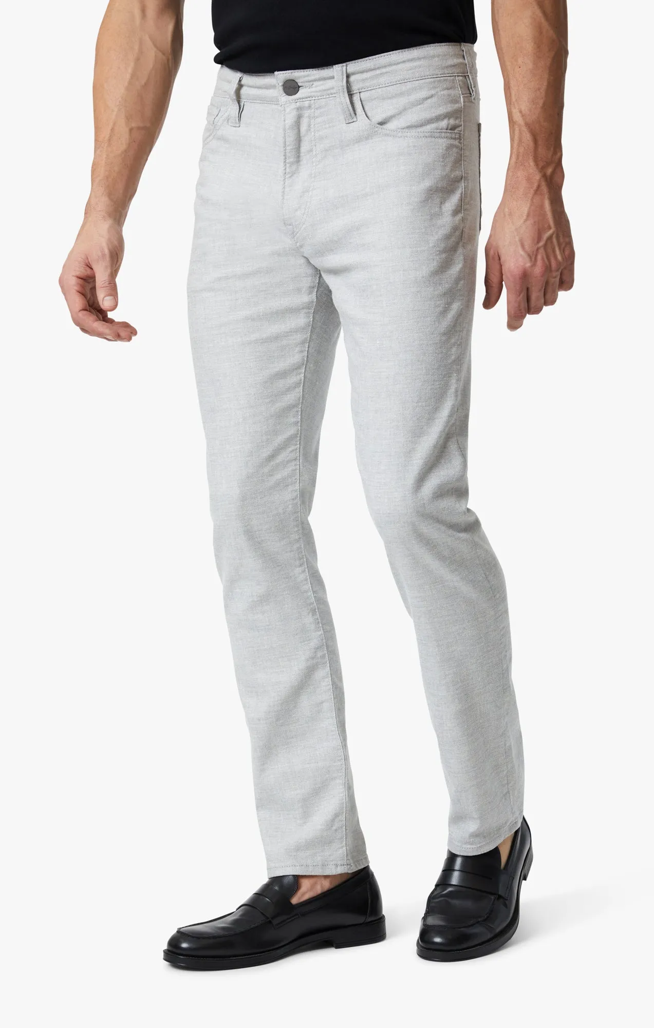 Courage Straight Leg Pants In Light Grey Hemp