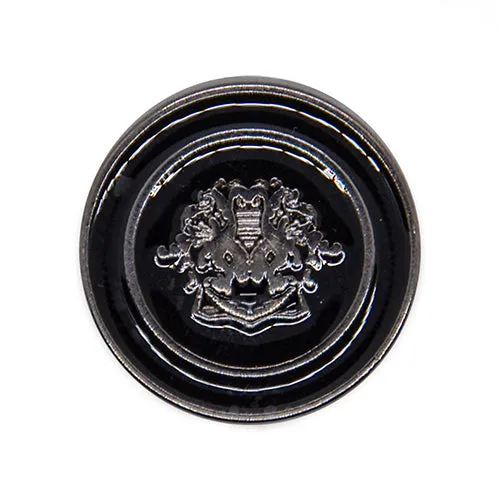 Crest Black & Silver Flat Blazer Button (Made in Italy)