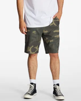 Crossfire Slub Submersible Shorts 21" - Green Camo