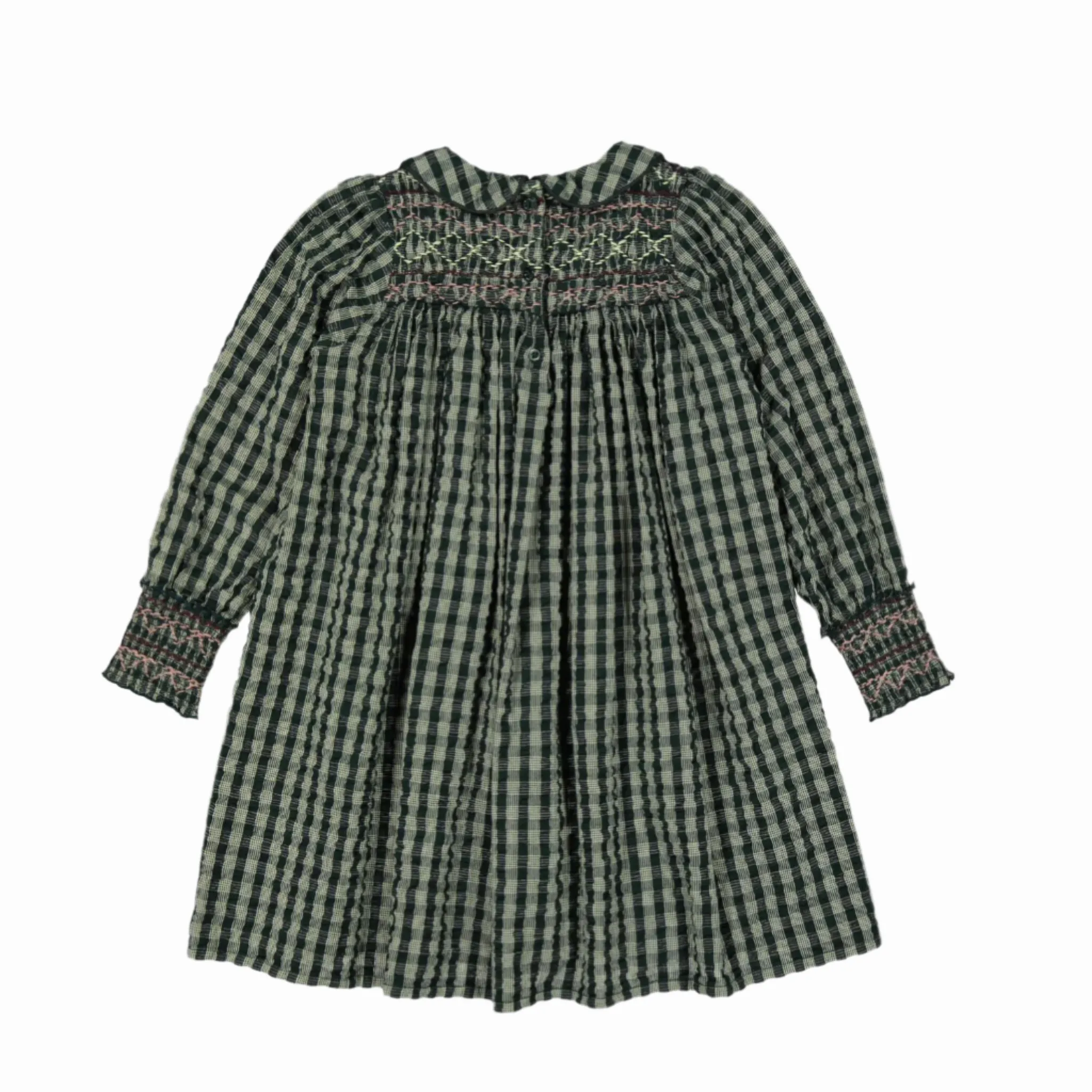 DABINA DARK LEAF CHECK DRESS