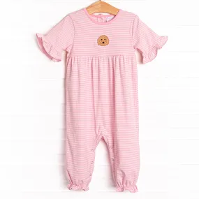 Doodle Days Embroidered Romper, Pink