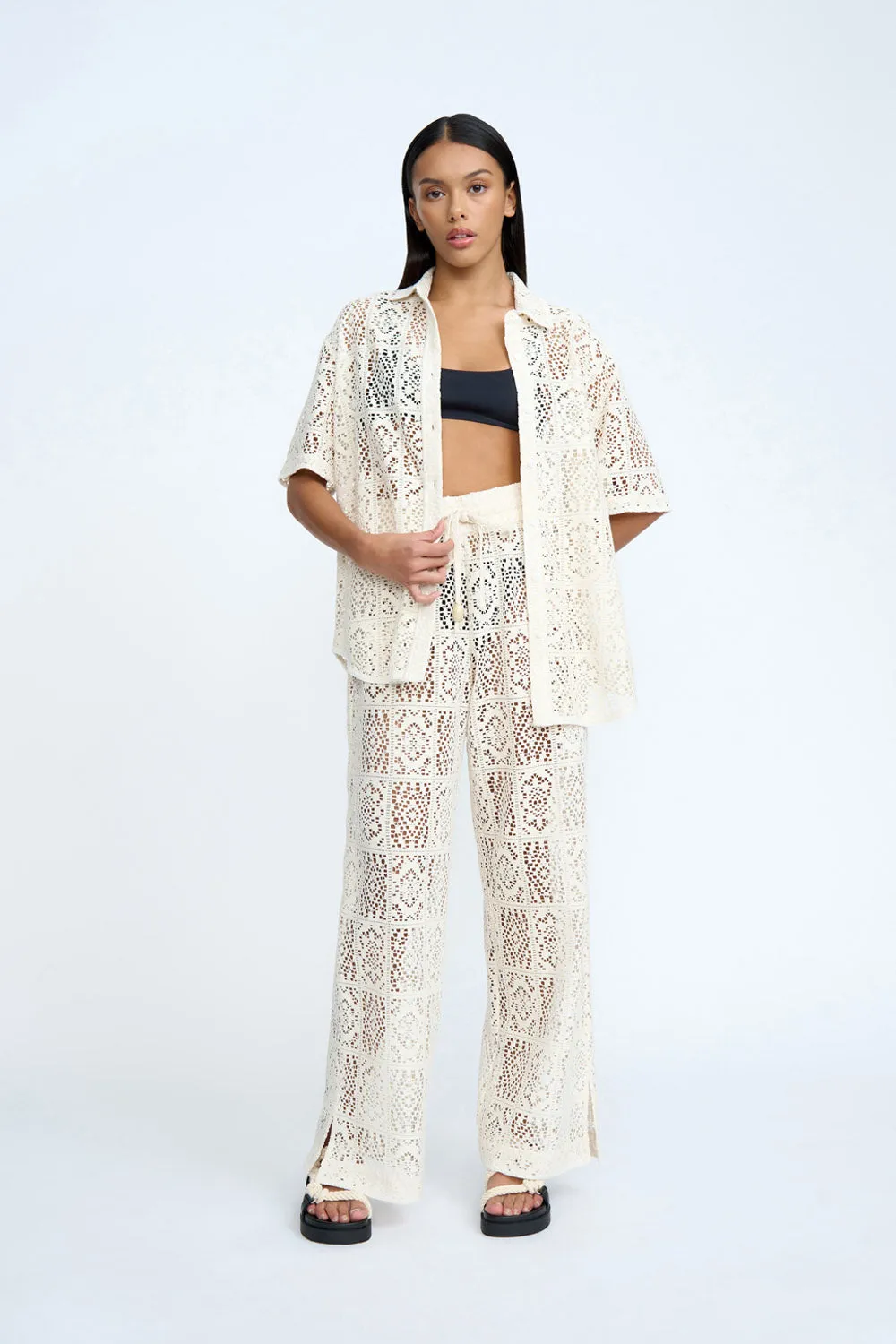 Drifter Lace Pant | Final Sale - Ecru