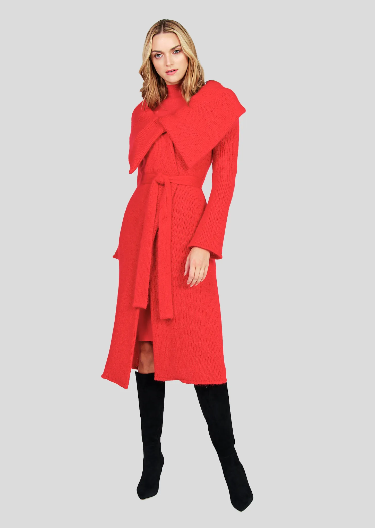 Elisa – Solid Mohair Coat with Belt