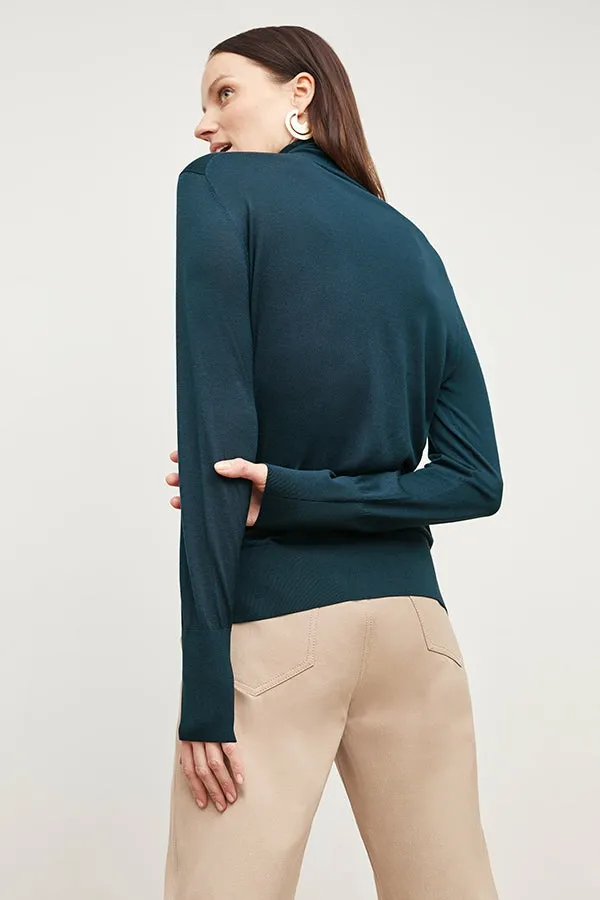 Elizabeth Turtleneck - Silk Jersey :: Deep Sea