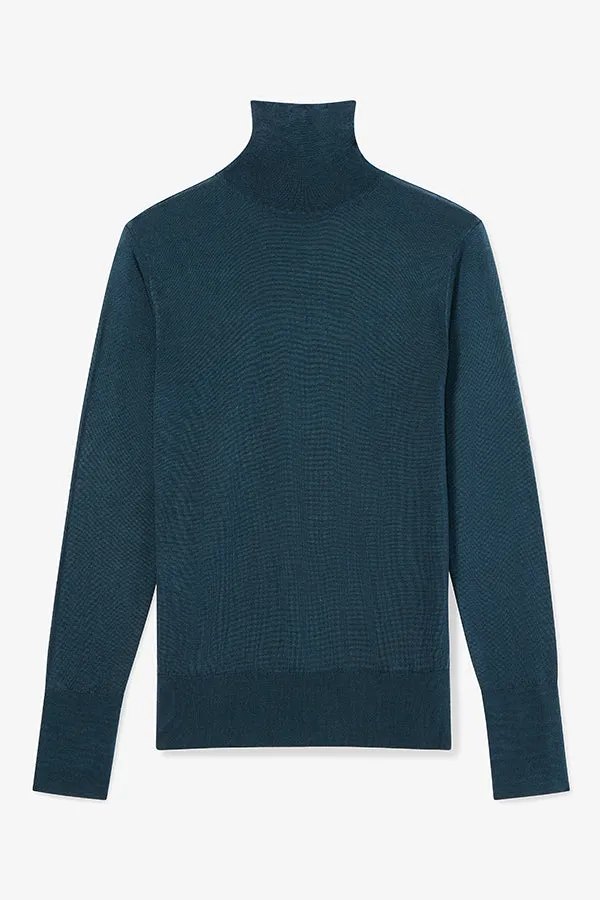 Elizabeth Turtleneck - Silk Jersey :: Deep Sea