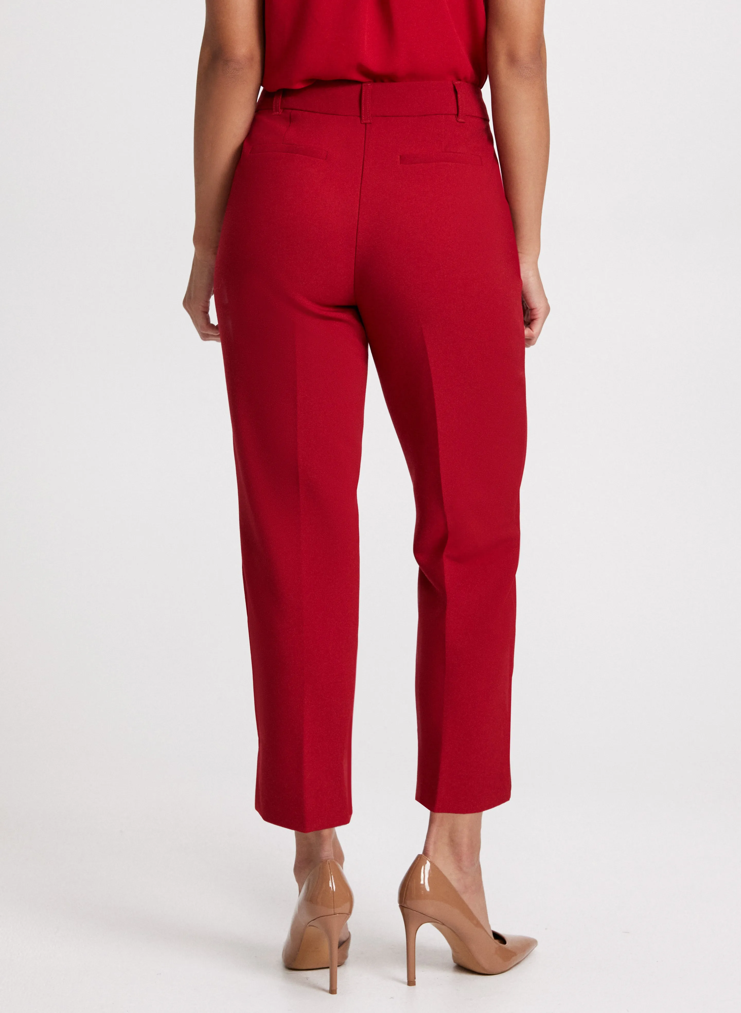 Emma Slit Hem Slim-Leg Pants – Short