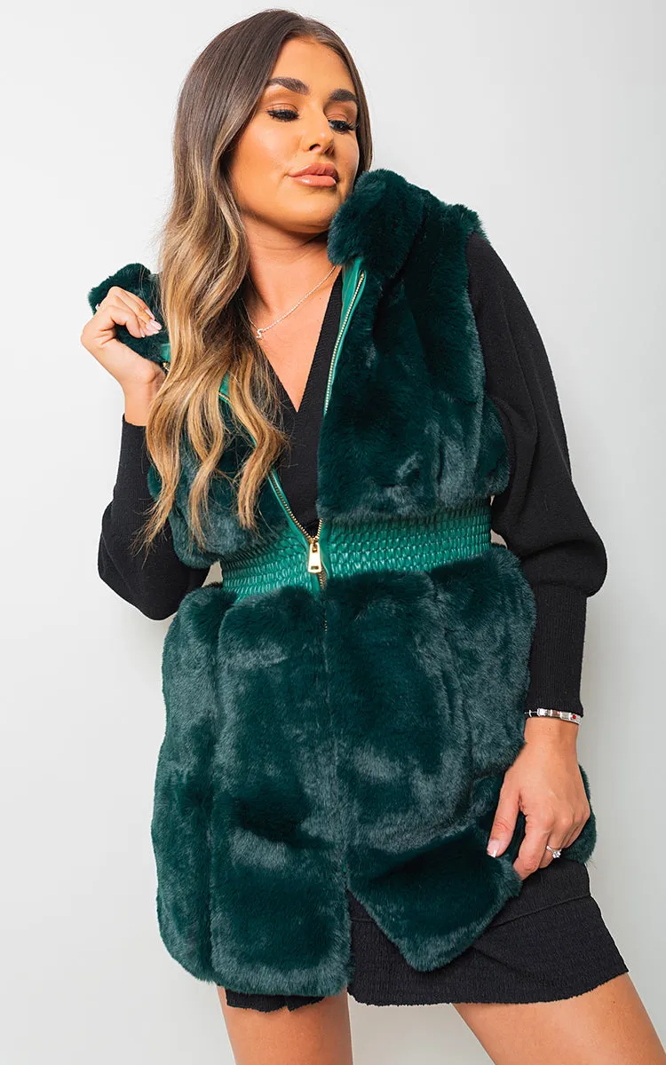 Faux Fur Zip Up Gilet