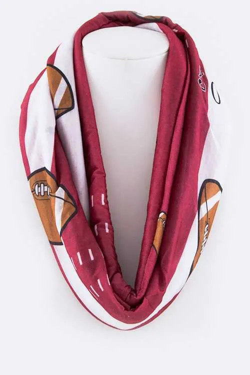 Football Print Infinity Scarf