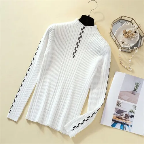 Geometric Print Sweater Women Korean Style