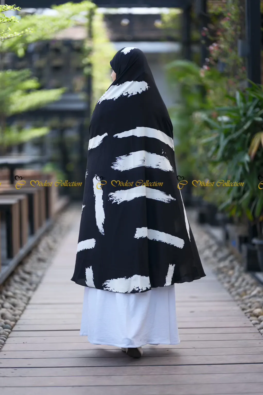 Georgette Niqab Khimar with pockets Monochrome