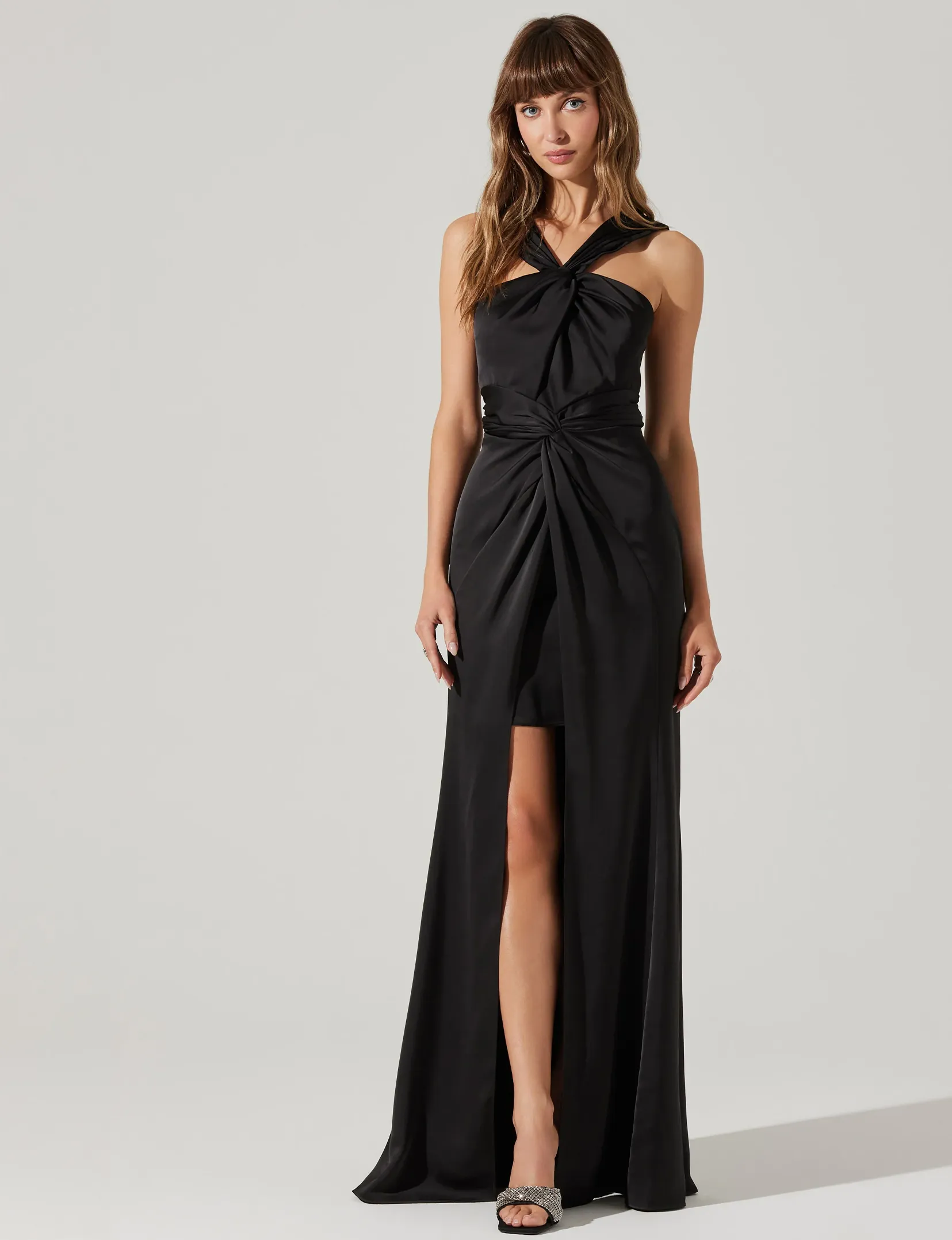 Georgiana Halter Maxi Dress, Black