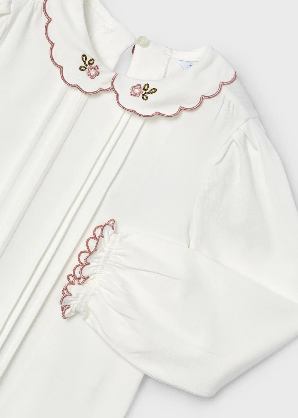 Girl Embroidered Blouse - Mauve