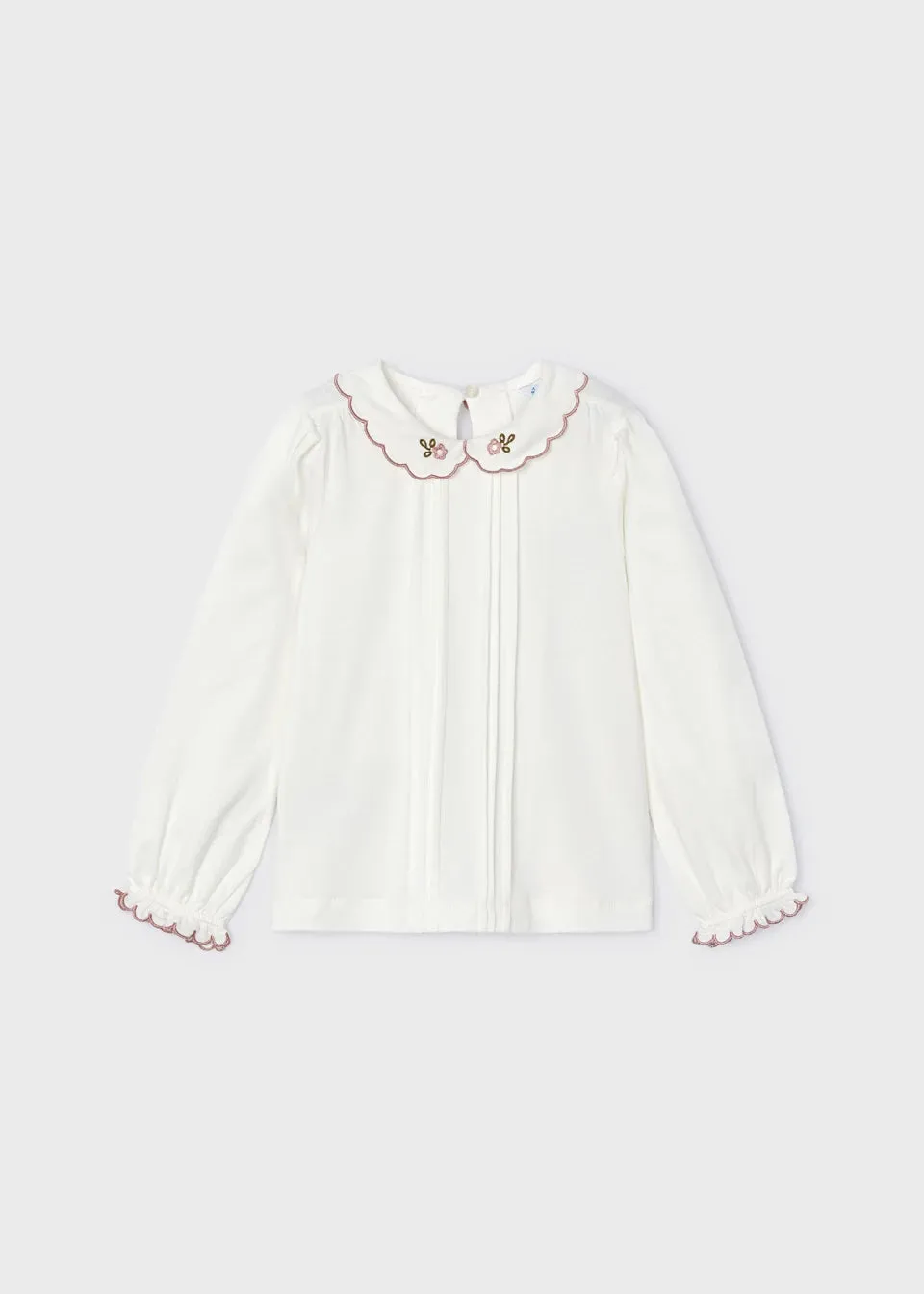 Girl Embroidered Blouse - Mauve