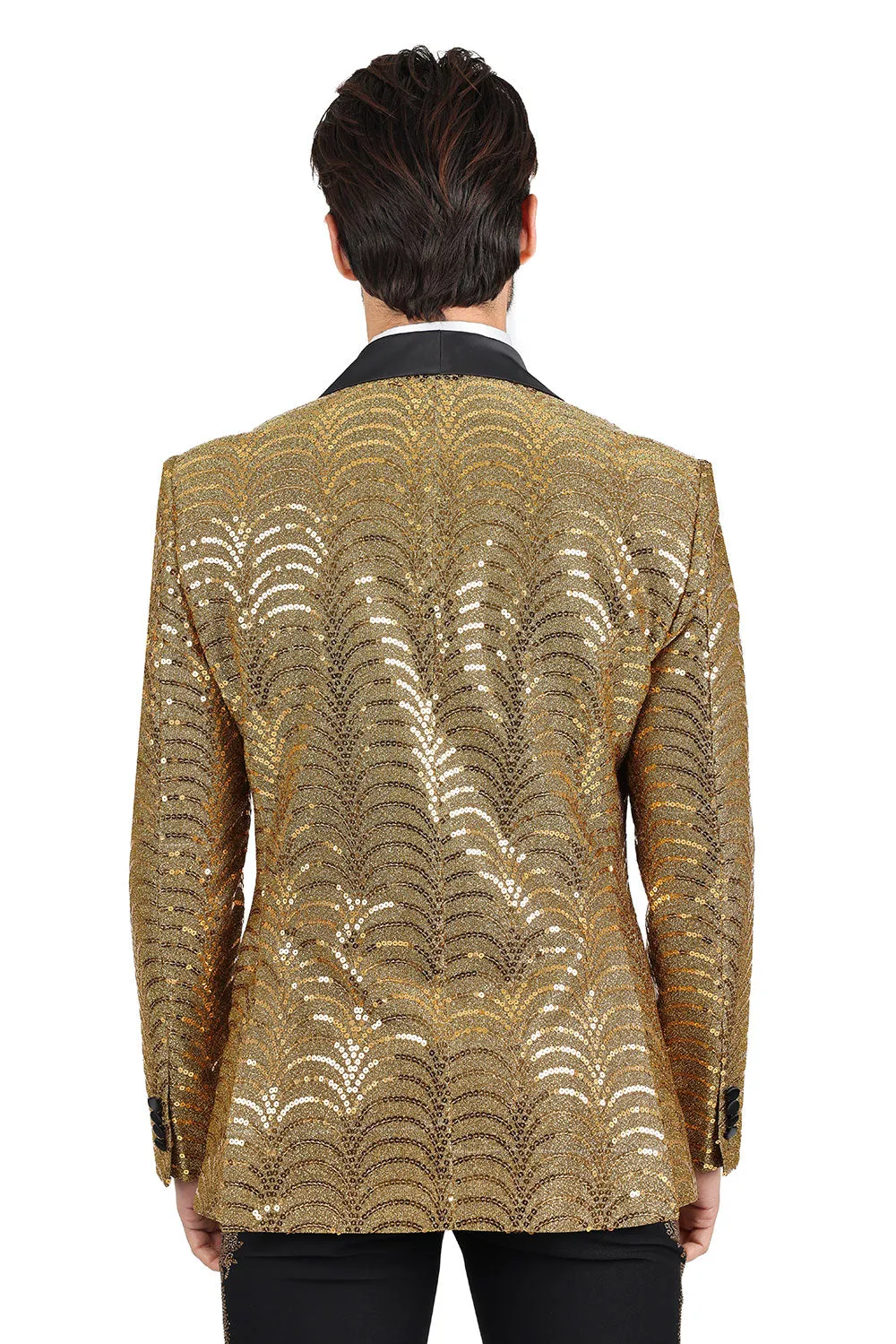 Golden Elegance Sequin Blazer