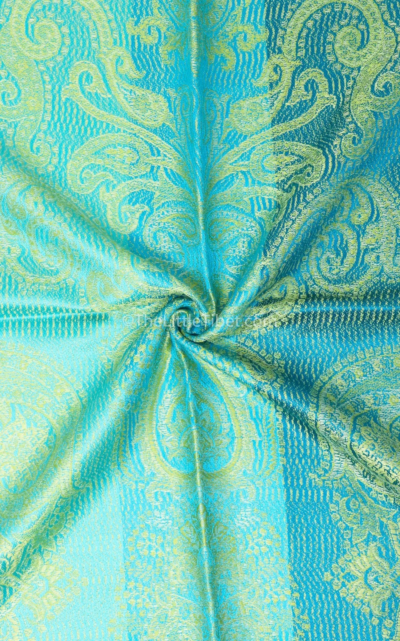 Grayce Green Silk Pashmina - MCL212