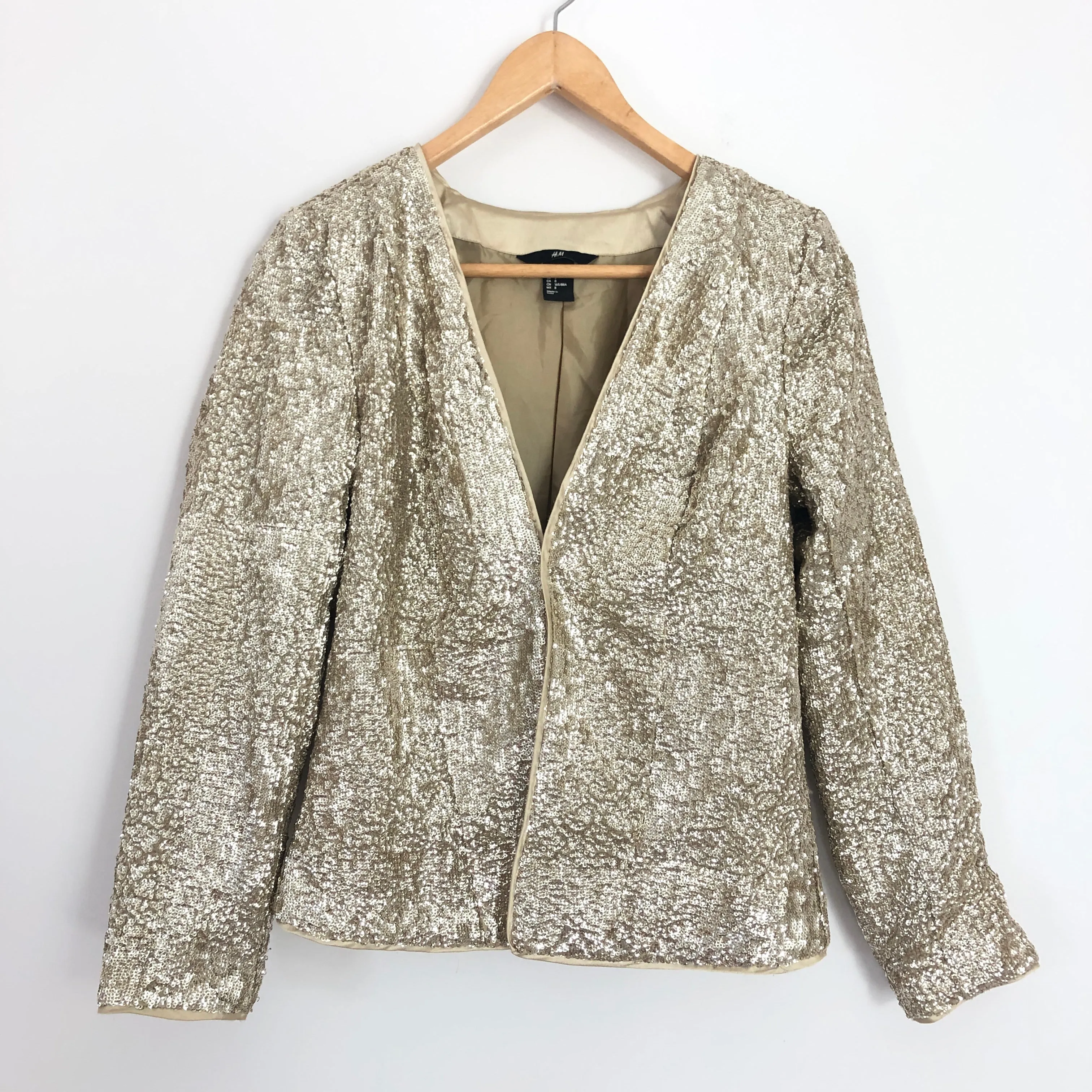 H&M Gold Sequin Blazer- Size 8