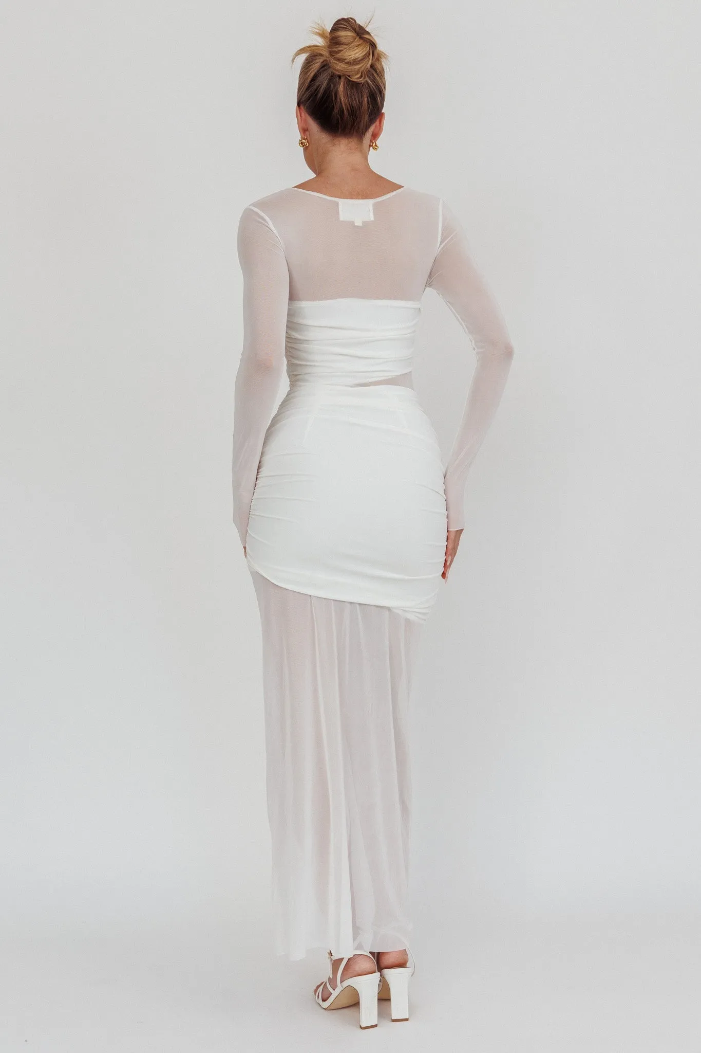 Harpa Mesh Maxi Dress White