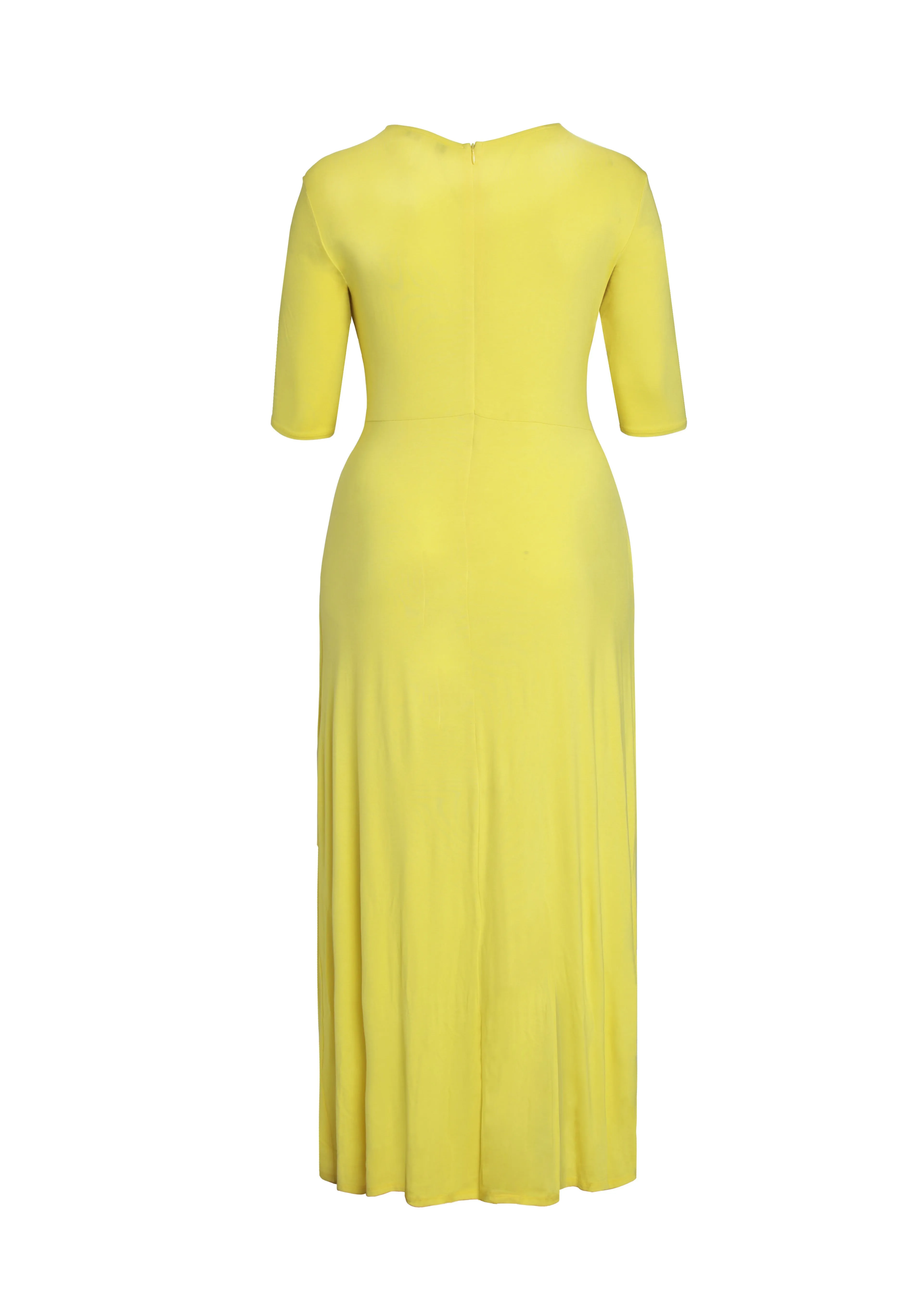 Hi Curvy Plus Size Women bright yellow open double layer side with a long slit