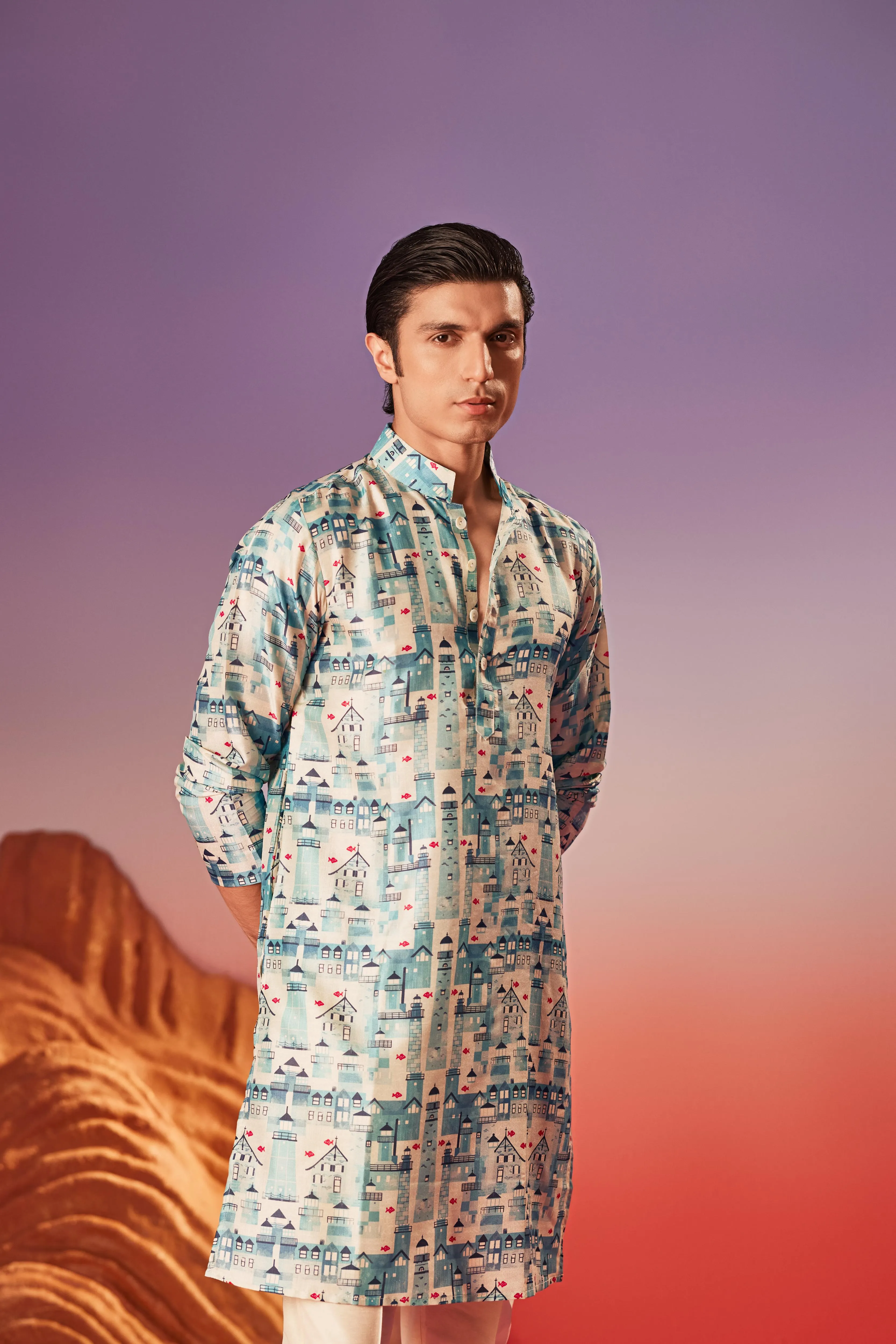 House by the Sea - Silk Kurta