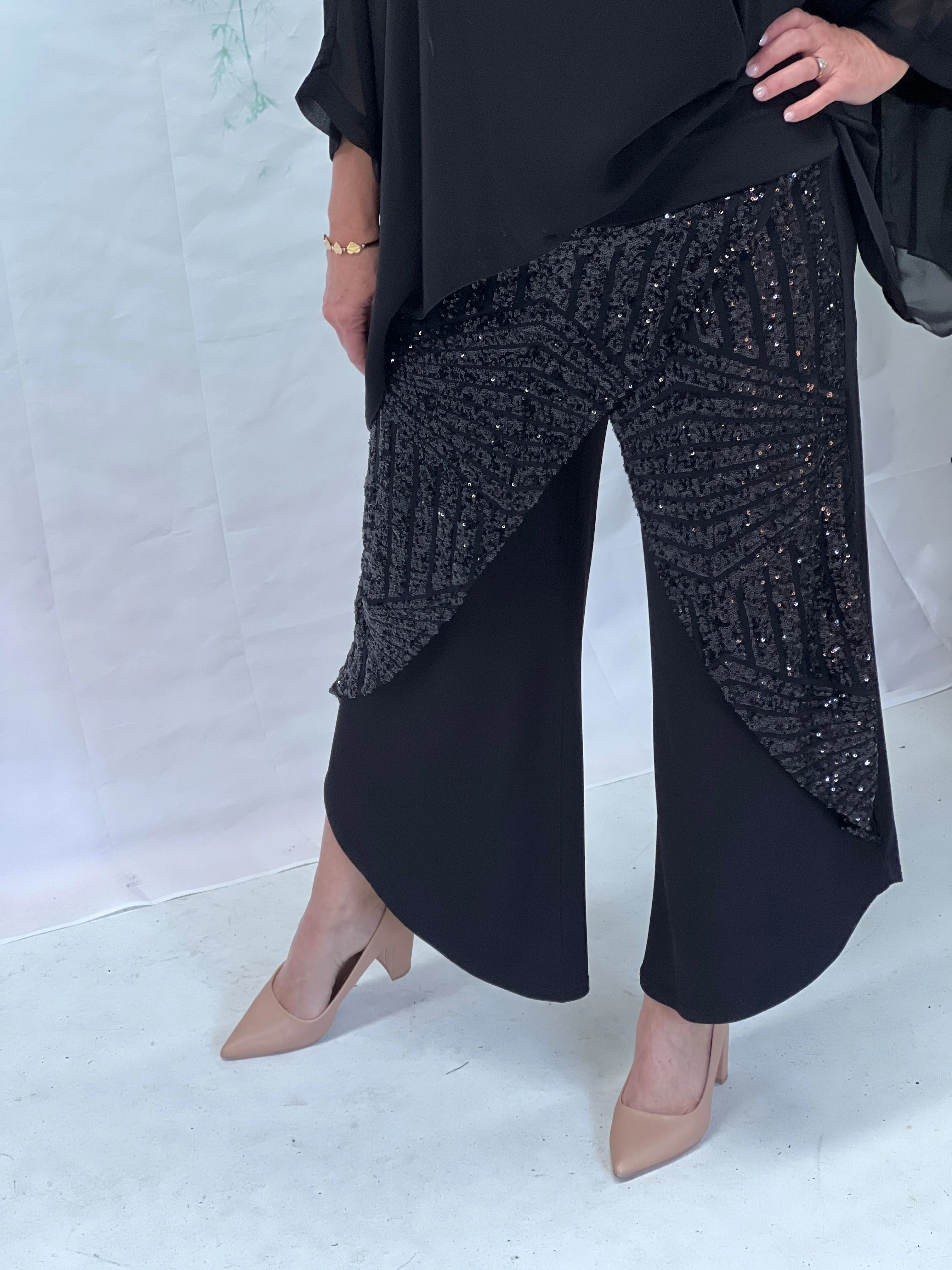 Ingrid Black Sequin Pants