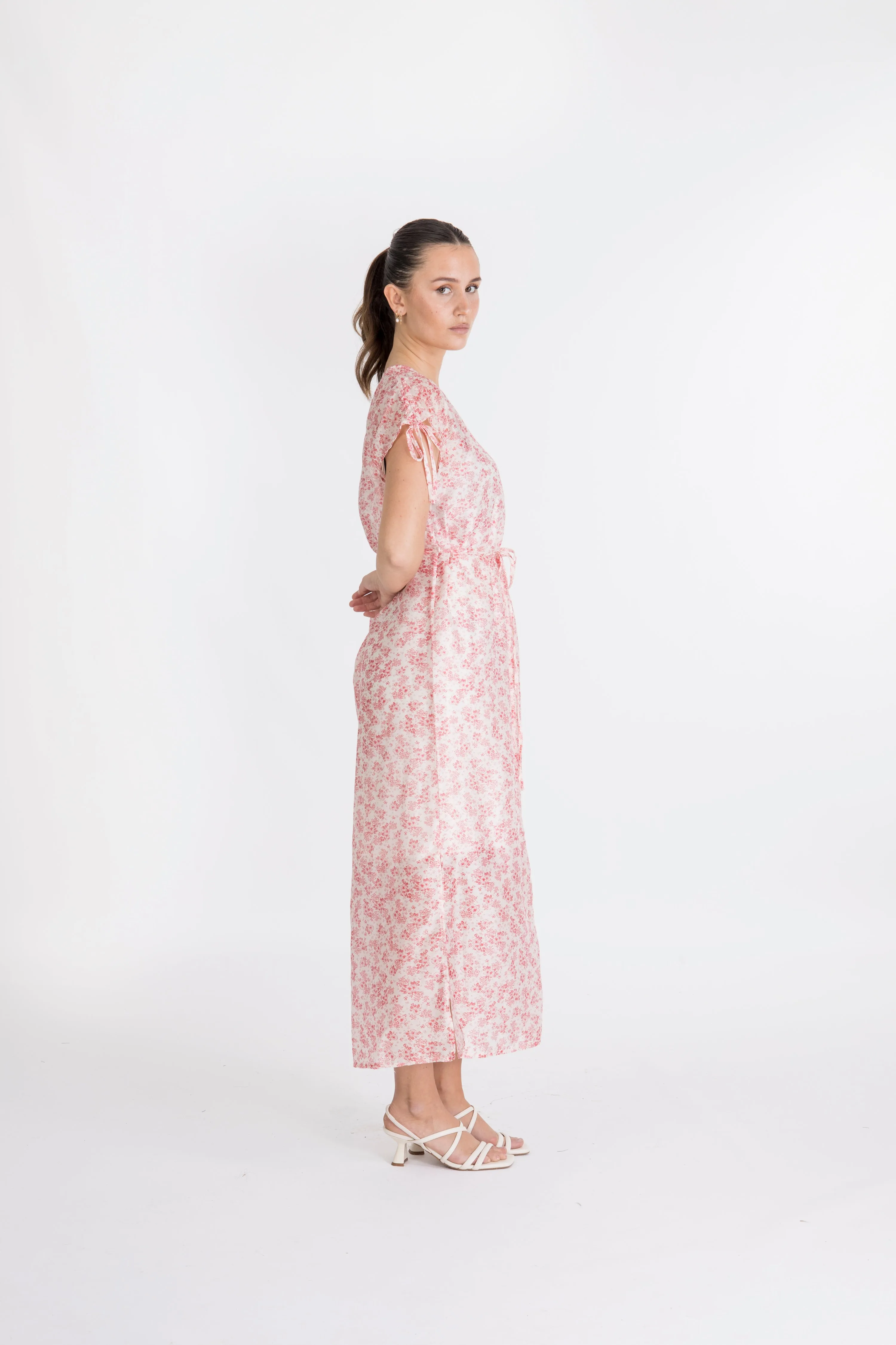 Isadora Sl Maxi Dress Aop - Chalk Pink Flower