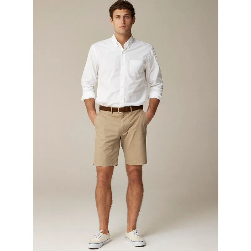 J.CREW Men's 9" Stretch Chino Shorts Size 29 Khaki Tan Flat Front