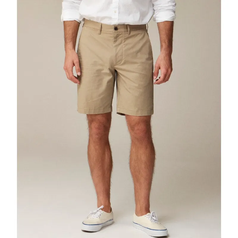 J.CREW Men's 9" Stretch Chino Shorts Size 29 Khaki Tan Flat Front