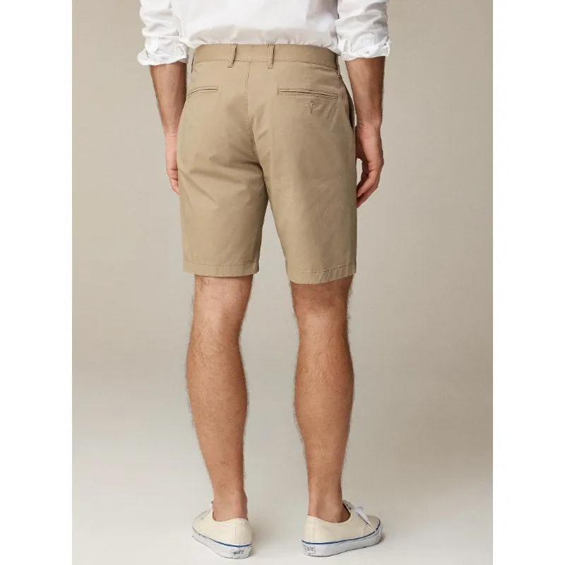 J.CREW Men's 9" Stretch Chino Shorts Size 29 Khaki Tan Flat Front