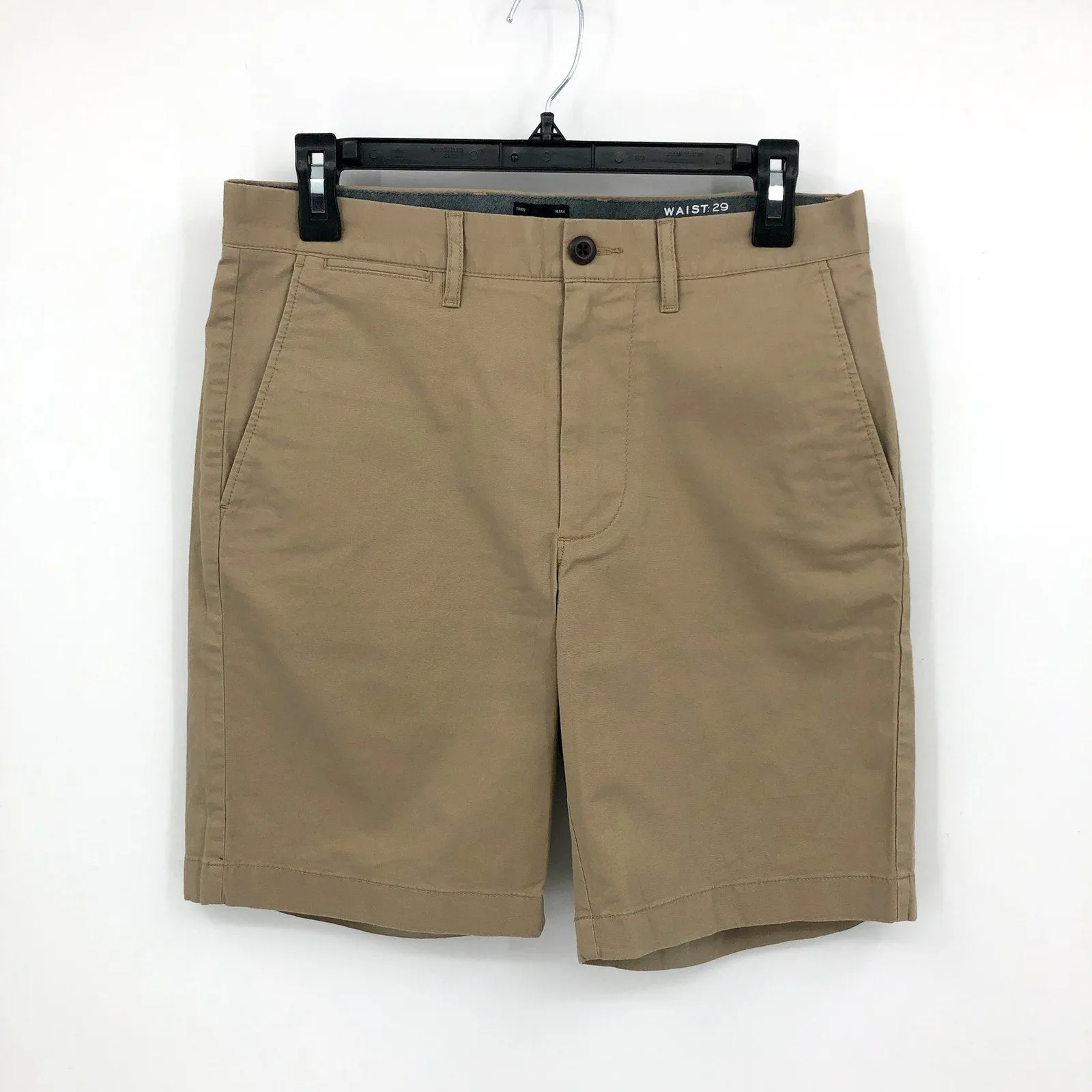 J.CREW Men's 9" Stretch Chino Shorts Size 29 Khaki Tan Flat Front