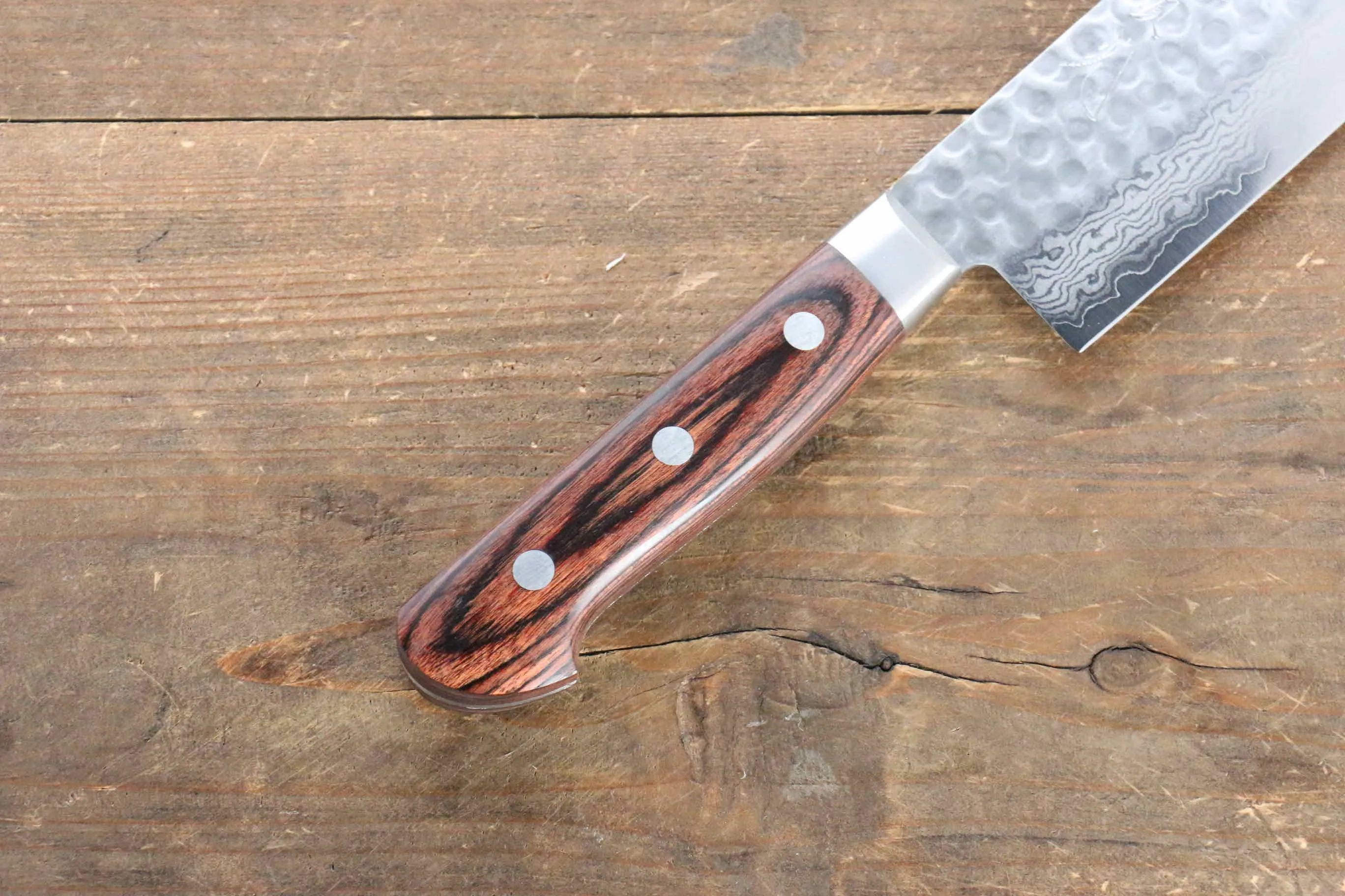 Jikko VG10 17 Layer Nakiri  160mm Mahogany Handle