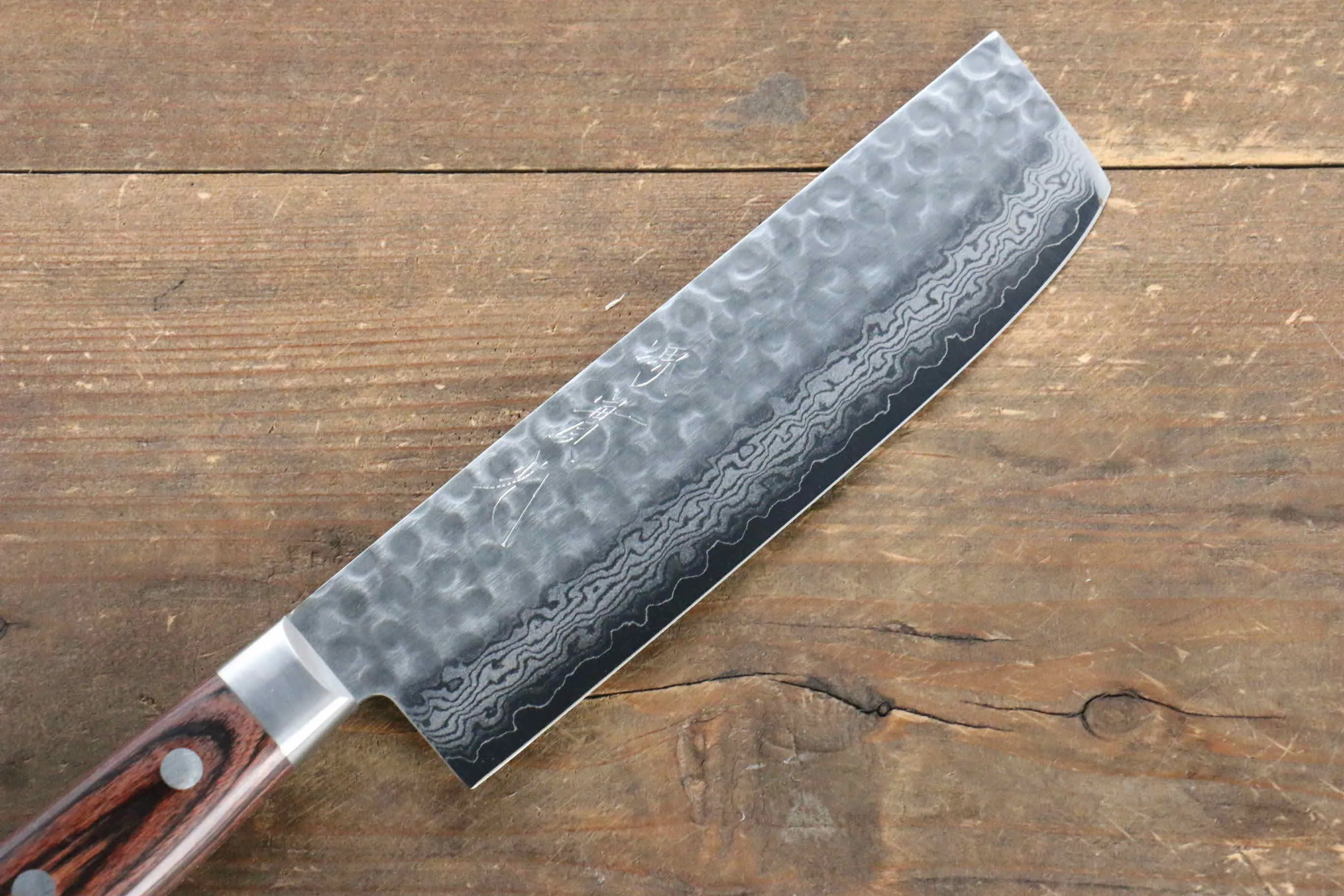 Jikko VG10 17 Layer Nakiri  160mm Mahogany Handle