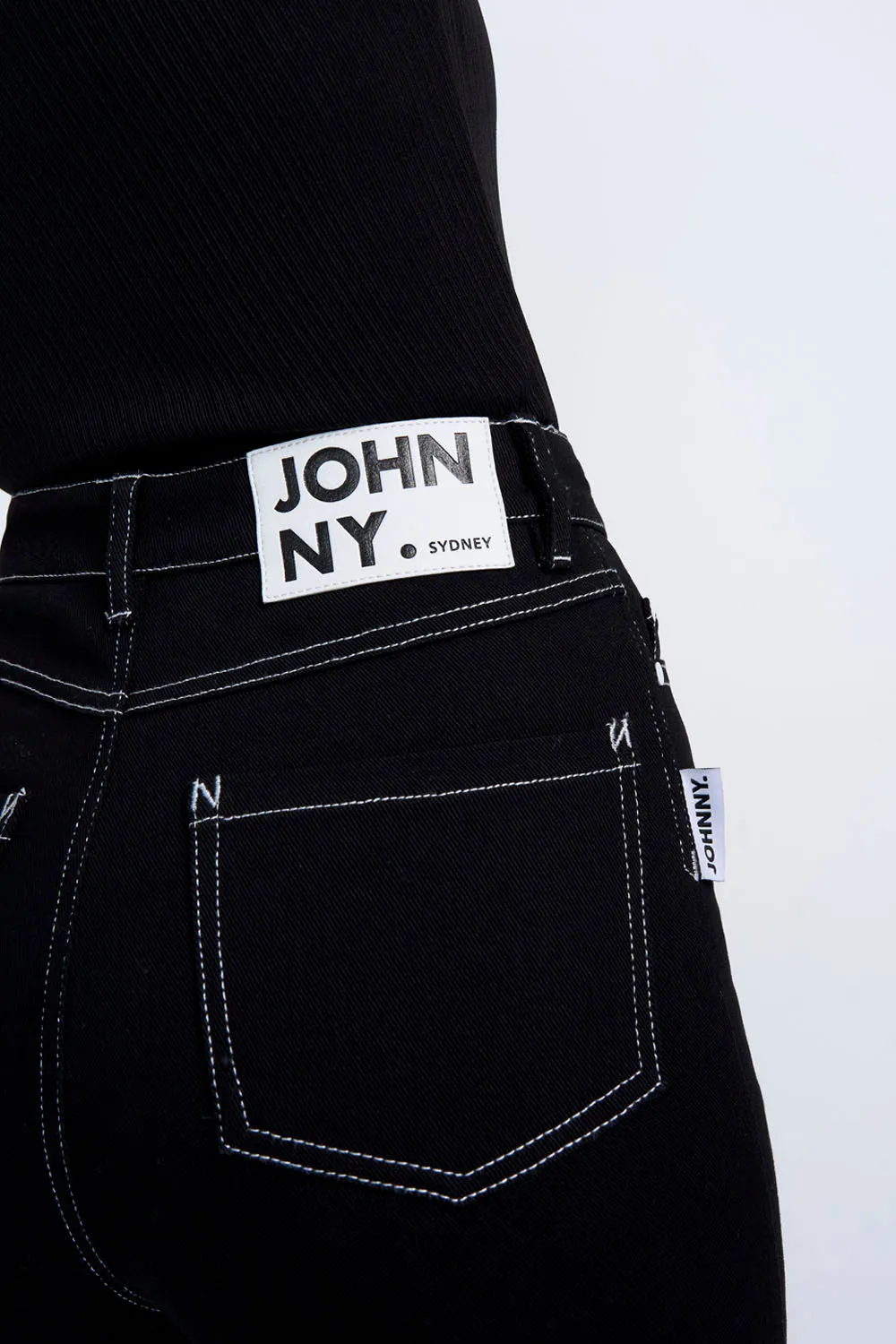 Johnny Flare Jean | Final Sale - Black White