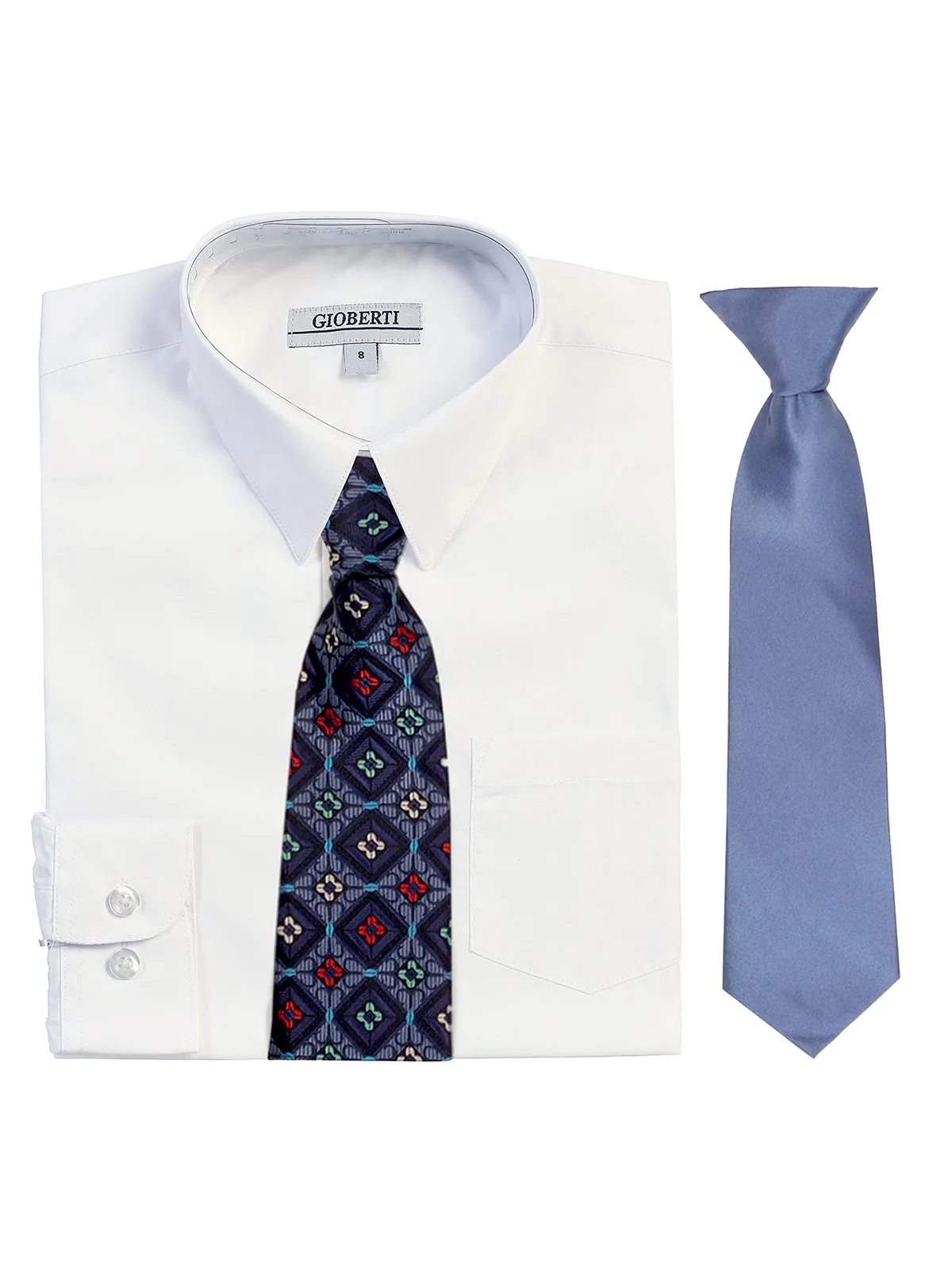 Kid's (2T-7) Shirt w/ Design Tie Set