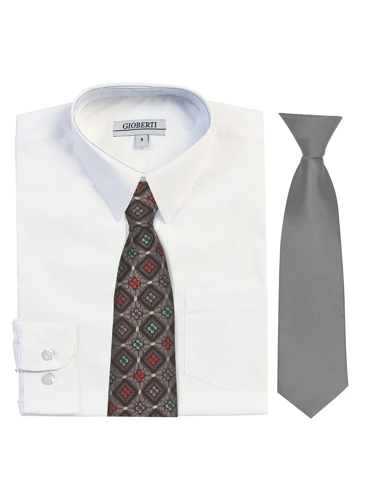 Kid's (2T-7) Shirt w/ Design Tie Set