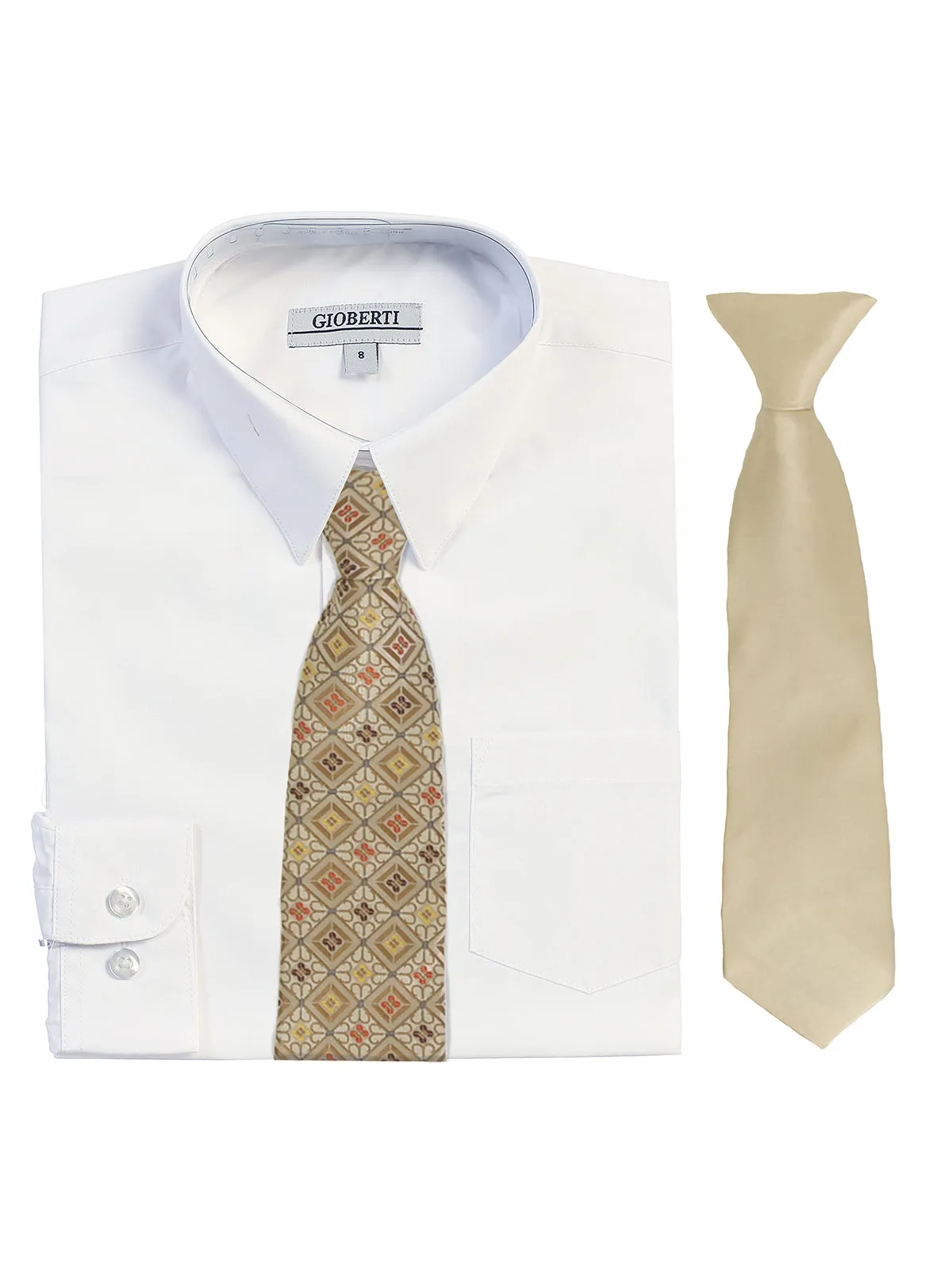 Kid's (2T-7) Shirt w/ Design Tie Set