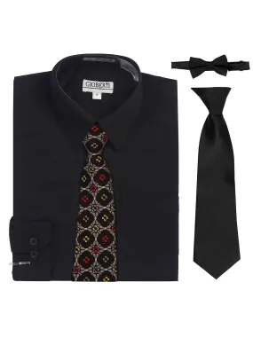 Kid's (2T-7) Shirt w/ Design Tie Set