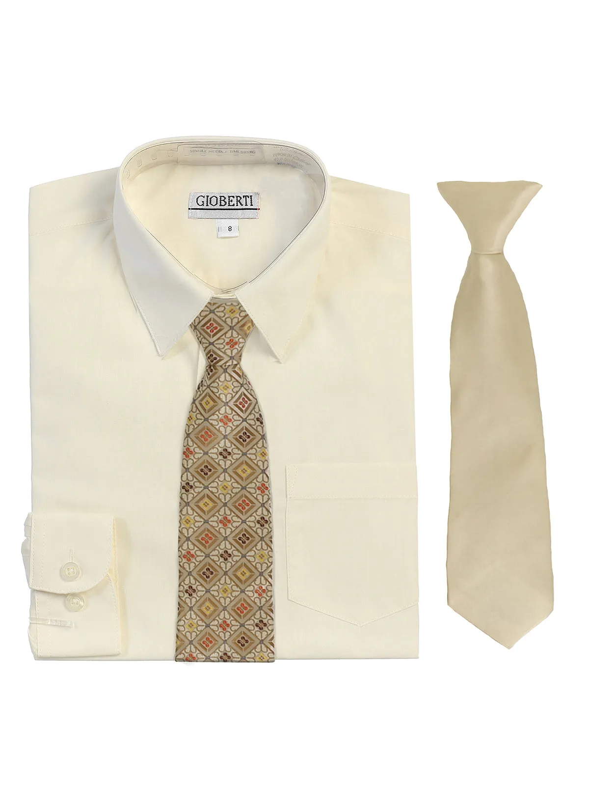 Kid's (2T-7) Shirt w/ Design Tie Set